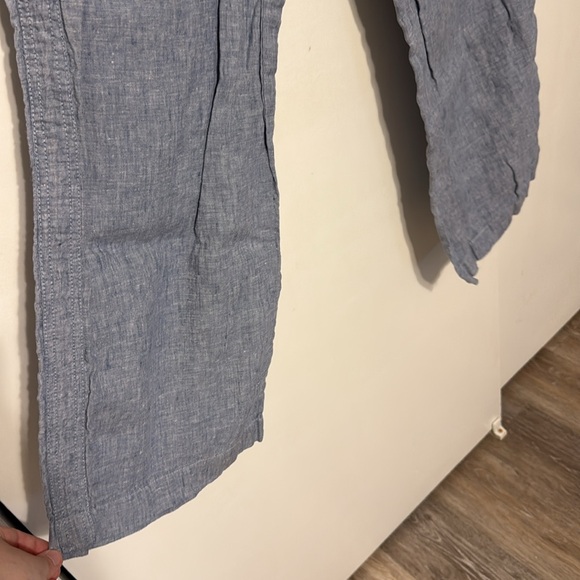 Athleta Cabo Linen Wide Leg Pants Blue - Picture 5 of 12